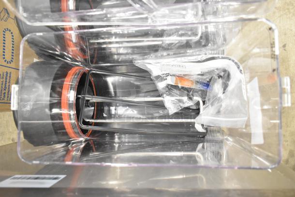 Brand new Narvon 378RBD5G3 triple 5-gallon bowl beverage dispenser, 115V, 1 phase, with scratch and dent. Includes manual and parts.