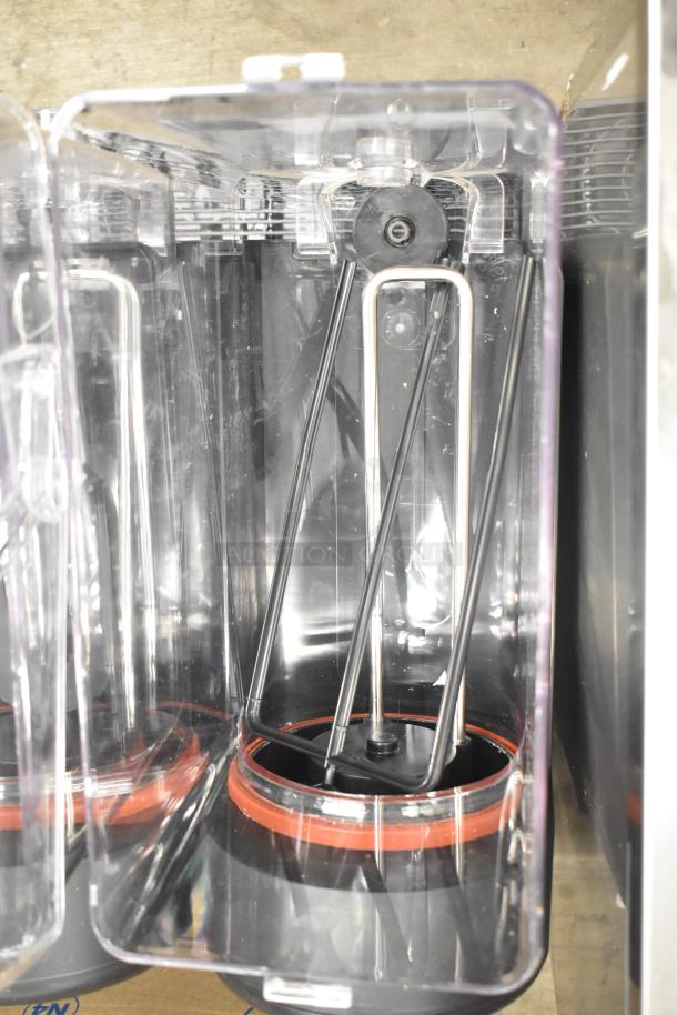 Brand new Narvon 378RBD5G3 triple 5-gallon refrigerated beverage dispenser, scratch and dent condition, 115V, 1-phase.