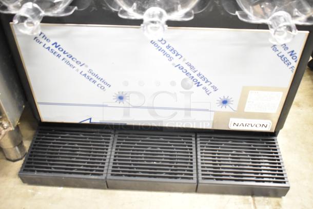 Brand new Narvon 378RBD5G3 triple 5-gallon bowl beverage dispenser, scratch and dent condition, 115 volts, 1 phase.