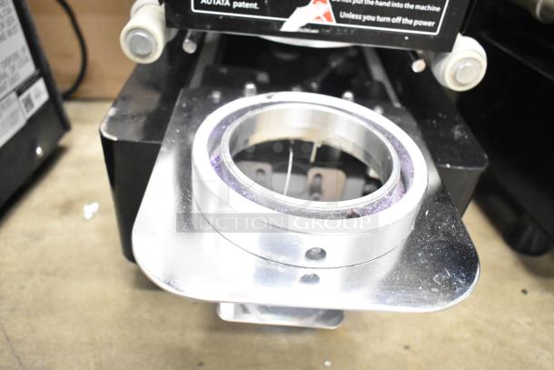 Autata ATT-95N Automatic Plastic Cup Sealing Machine, 115V, 1 Phase, with stainless steel components, used condition.