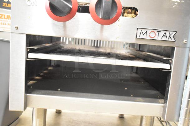 Motak Commercial Countertop Gas Burner, stainless steel, single pot range, used condition, visible branding on front.