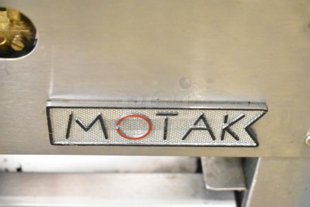 Motak Commercial Countertop Gas Powered Single Burner Stock Pot Range, featuring a durable stainless steel build and brand logo.
