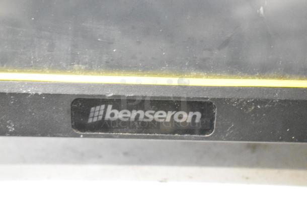 Benseron POS monitor, black frame, brand label visible. Part of a lot with 2 cash drawers, 5 monitors, varying condition.