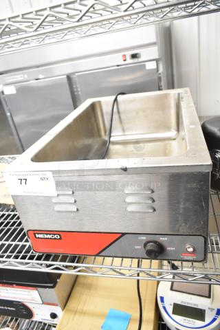 2017 Nemco 6055A countertop food warmer, stainless steel, 120 volts, 1 phase, used condition, visible control dial and branding.
