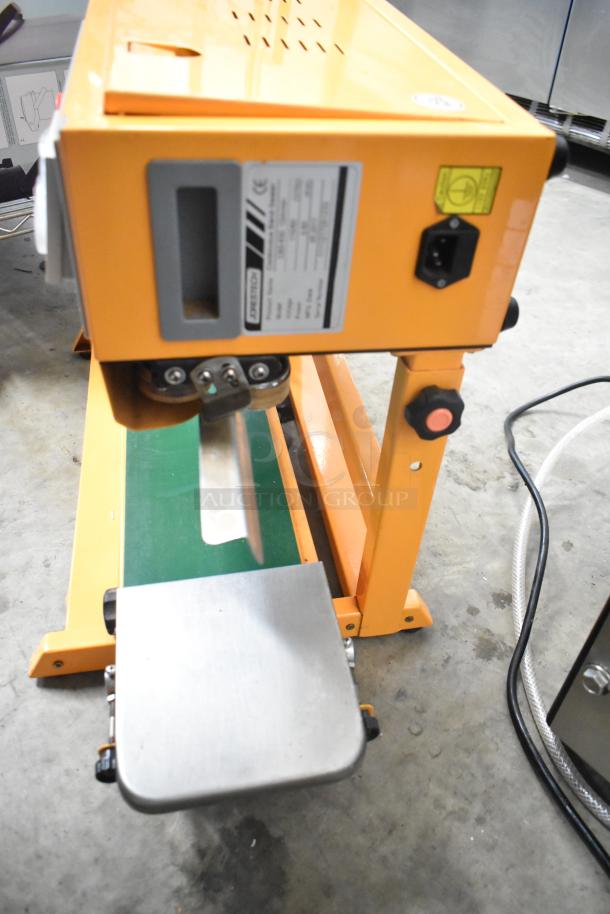 Jorestech CBS-630 countertop continuous band sealer, 110 volts, 1 phase, in good condition with visible control panel and brand label.