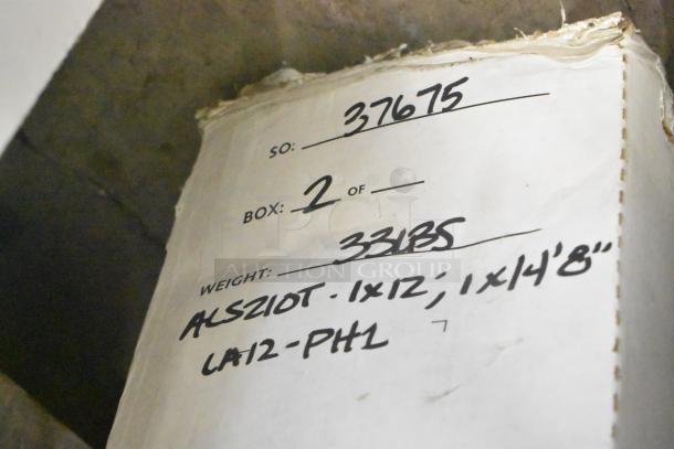 Box labeled "ALS210T" containing California Accent Lighting luminaire, new condition, scratch and dent packaging, weight: 33185.