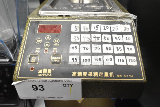 Autata ATT-9LS Countertop Fructose Machine, 110V, 1 Phase, with control panel showing numbers and functions.