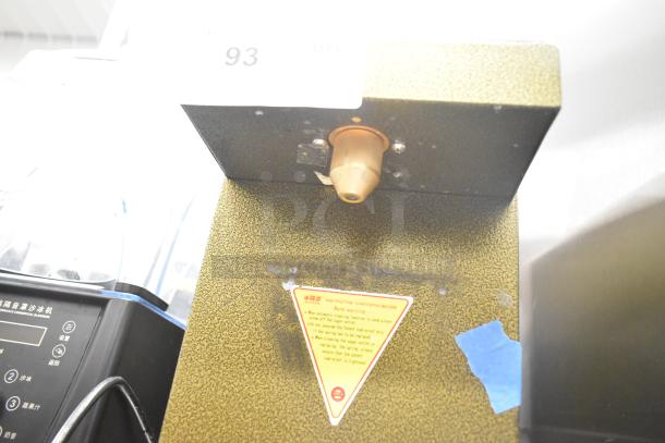 Autata ATT-9LS countertop fructose machine, 110 volts, 1 phase. Visible warning label and dispensing nozzle.