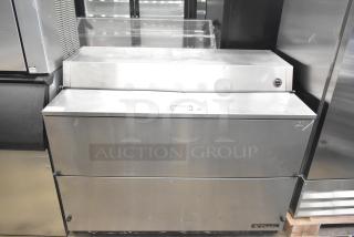 True TMC-58-S Commercial Milk Cooler, stainless steel finish, 115 volts, 1 phase, True logo, good condition.