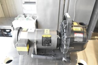 Pacer Baldor SuperE Motor, 230/460V, 3 Phase; visible labels; metal and black housing; used condition.