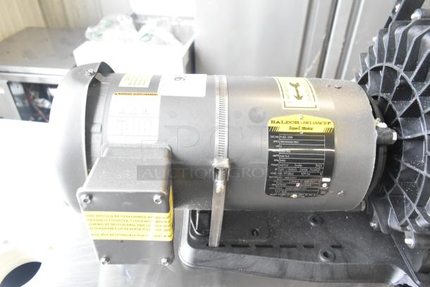 Pacer Baldor SuperE Motor, 230/460V, 3 Phase. Excellent condition, visible safety and spec labels, model P62-1328.