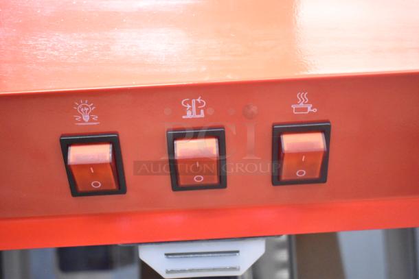 Close-up of control switches on a 2025 Carnival King 382PM850 commercial popcorn machine, 120 Volts, 1 Phase.