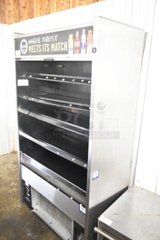 Structural Concepts Oasis B42 merchandiser, open-style, commercial, 120V, good condition, visible drink branding.