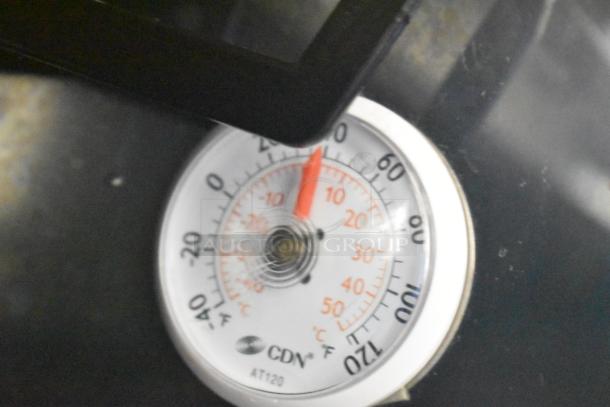 Structural Concepts Oasis B42 grab-n-go merchandiser, features 120V, 1 Phase. Good condition with temperature gauge reading.