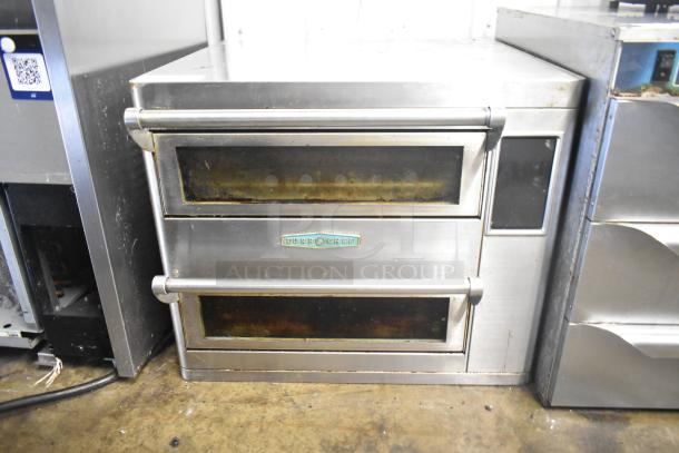 Turbochef HHD Double Batch Electric Oven, commercial-grade, ventless, stainless steel, model HHD, 208/240V, 3 phase.