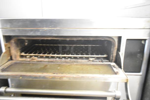 Turbochef HHD Commercial Double Batch Electric Oven, ventless countertop model, 208/240V, 3-phase, metal exterior, visible wear.