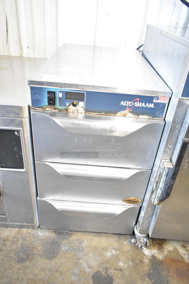 2017 Alto Shaam 500-3DN Narrow Three Drawer Warmer, 120V, 1 Phase. Used condition with visible wear and rust.