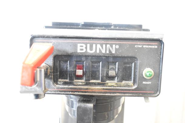 Bunn CWTF35-APS Airpot Brewer, features gourmet funnel, hot water faucet, visible controls. 120/208-240V, 1 phase. Moderate wear.