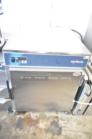 2017 Alto Shaam 750-S Halo Heat insulated mobile heated cabinet, 1/2 height, 120V, on commercial casters, in good condition.