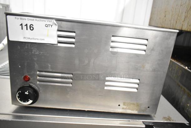Patriot FMFW-1200W Countertop Food Warmer, 120V, stainless steel, visible wear, auction tag shows lot 116.