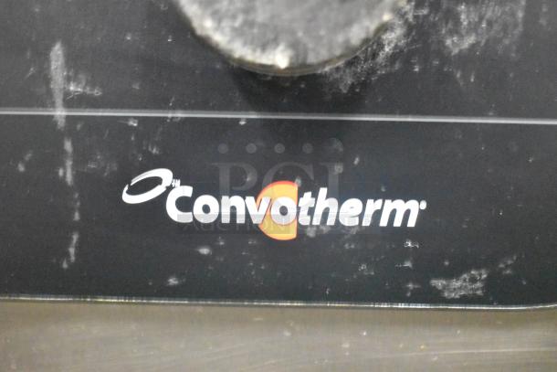 Convotherm C4eD6.20ES-N logo on stainless steel surface; commercial combi convection oven branding.