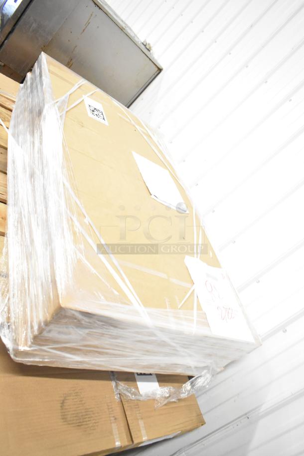 16 new Lavex workbench tops, sizes 30"x72" and 30"x48", wrapped in plastic. Scratch and dent, 16 times bid value.