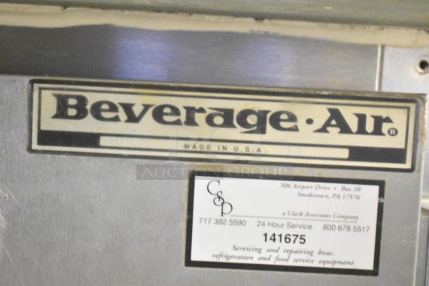 Beverage Air Commercial Sandwich Salad Prep Table, Bain Marie Mega Top, on commercial casters, 115 Volts, 1 Phase, made in USA.