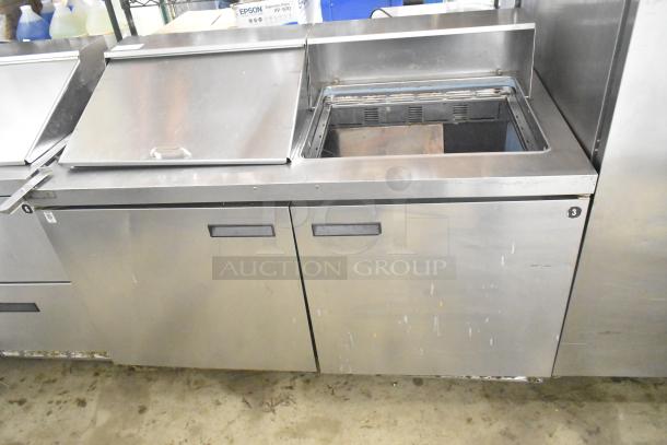 2017 Delfield 4460N-24M sandwich salad prep table, missing lid, Bain Marie mega top, stainless steel, 115V, 1 phase.