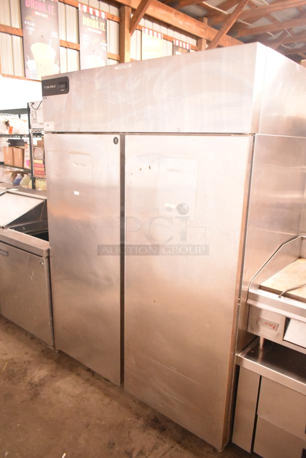 2019 Delfield GBF2P-S commercial 2-door reach-in freezer, stainless steel, 115 volts, 1 phase, good condition.