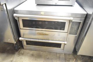 2023 Turbochef HHD Double Batch Electric Oven, impingement, ventless, 208/240V, 1 Phase, stainless steel, visible wear.