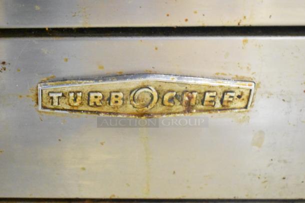 2023 Turbochef HHD Double Batch Electric Oven with visible wear. Nameplate reads "Turbochef." 208/240V, 1 Phase.