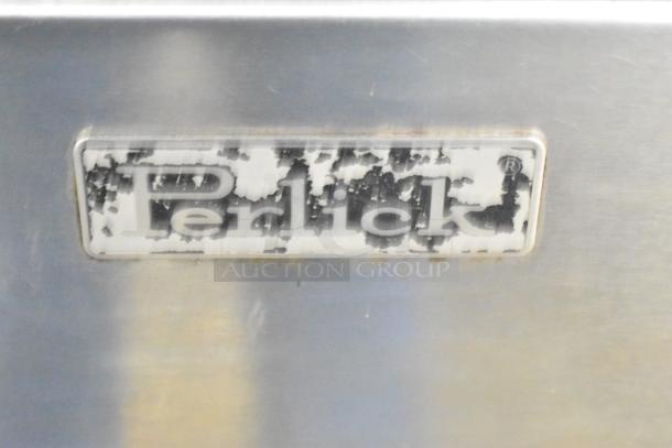 Perlick BC24 Commercial Back Bar Bottle Cooler, worn brand label shown. 115 Volts, 1 Phase, used condition.