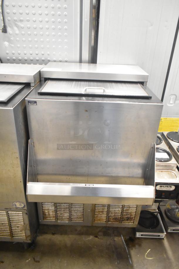 Perlick BC24 commercial back bar bottle cooler, stainless steel, with Speedwell, 115V, 1 phase, visible wear on exterior.