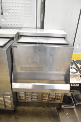 Perlick BC24 commercial back bar bottle cooler, stainless steel, with Speedwell, 115V, 1 phase, visible wear on exterior.