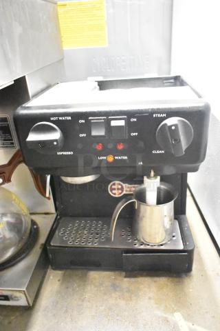 Espresso Italia Easy Cup 300 espresso machine, countertop model, 115 volts, 1 phase, single group; shows controls and steam wand.