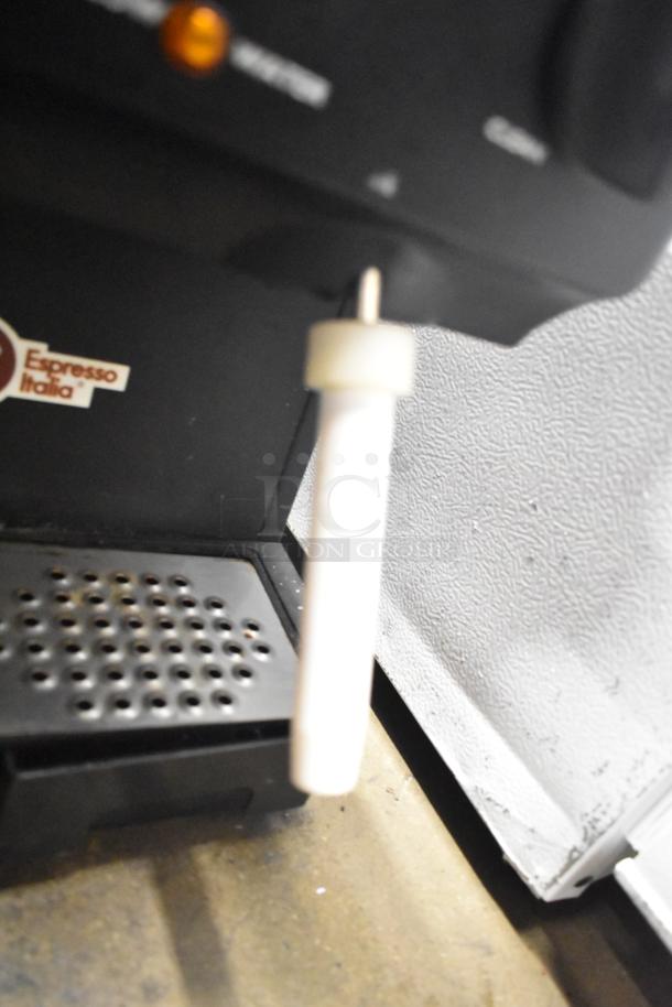 Espresso Italia Easy Cup 300 machine, black, single group, 115V, labeled, countertop model, good condition.