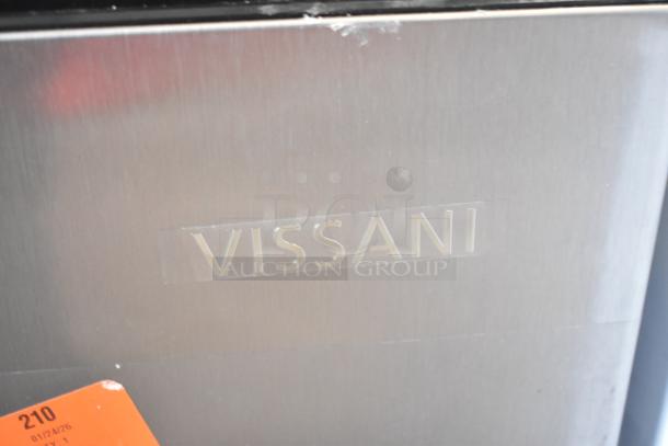 BRAND NEW! 2025 Vissani HVAR32SE Mini Cooler, 115 Volts, 1 Phase. Minor scratches visible on surface. Model label shown.