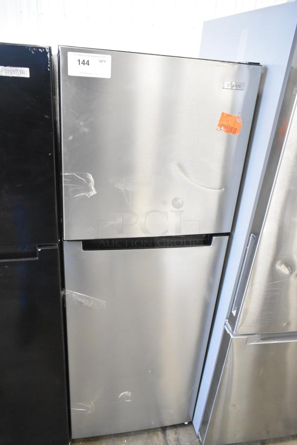 Brand new Vissani MDTF10SSES4 reach-in cooler with freezer. Features 115 volts, 1 phase. Notable for scratch and dent condition.