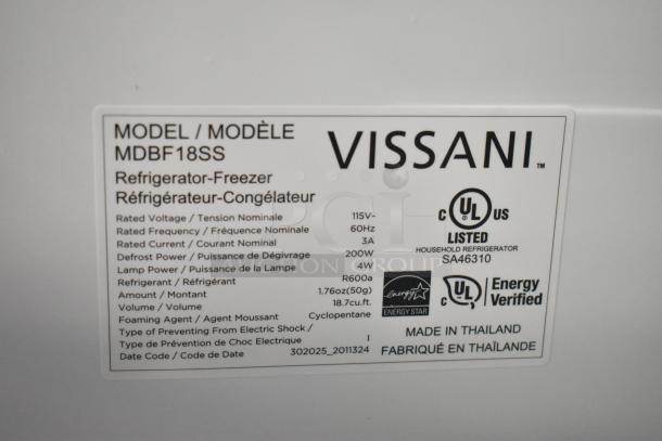 Brand new 2025 Vissani MDBF18SS reach-in cooler with a drawer freezer, 115V, 1 phase. Scratch and dent condition.