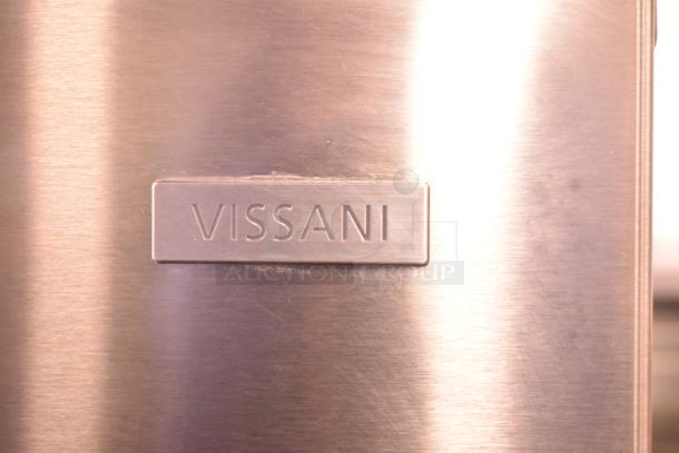 BRAND NEW SCRATCH AND DENT Vissani MDBF18SS reach-in cooler with drawer freezer. 115 Volts, 1 Phase. Logo on stainless steel.