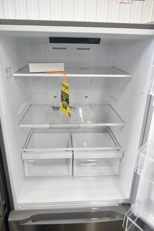 Vissani MDBF18SS reach-in cooler with drawer freezer, brand new scratch and dent, 115 volts, 1 phase, interior view with shelves.