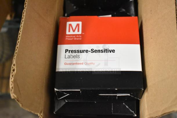 Box of Medical Arts Press pressure-sensitive labels, guaranteed quality, slightly worn packaging.