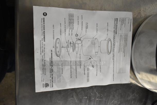 BRAND NEW SCRATCH AND DENT! 2025 Nemco 6100A 7 Qt. Countertop Warmer, 120V, 1 Phase, visible manual with parts diagram.