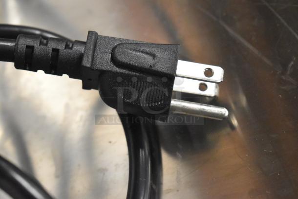 Close-up of a 120 Volt plug for the 2025 Nemco 6100A 7 Qt. Countertop Warmer, brand new condition.