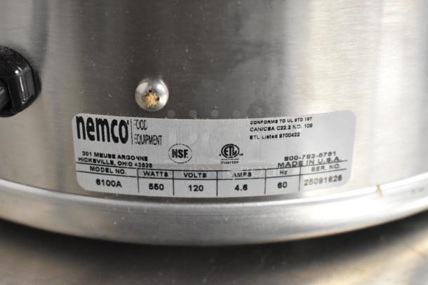 BRAND NEW SCRATCH AND DENT Nemco 6100A 7 Qt. Countertop Warmer, 550 watts, 120 volts, 1 phase, NSF certified.