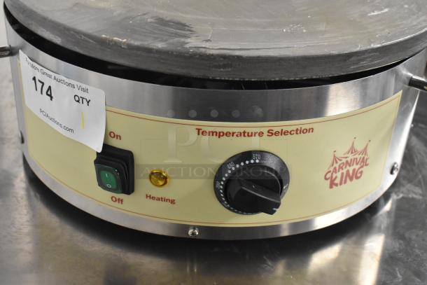 2023 Carnival King 16" steel crepe maker, model 382CMPT16M, 208/240V, with temperature control; used condition.