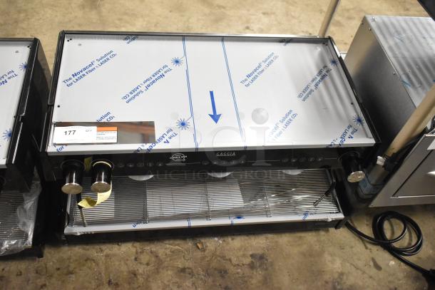 BRAND NEW Gaggia MGV293NPU Vetro Black 3 Group Espresso Machine, 220/230V, 1 Phase. Scratch & Dent condition, sealed top.