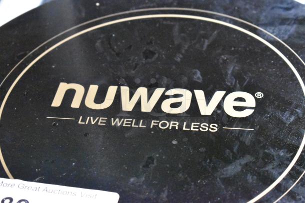 Brand new Nuwave 30211 induction burner. Scratch and dent condition. Features “Live well for less” branding. 120V, 1 phase.
