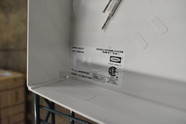 BRAND NEW SCRATCH AND DENT! Dual-Lite EVHC6IDP LED Emergency Wall Light, Hubbell EVSCEZP Enclosure, suitable for damp locations.