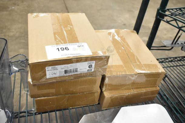 5 brand new DualLite EVHCEZP LED Emergency Light Back Boxes in original packaging. Box labeled with model and quantity.